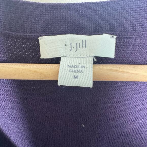 J. Jill Purple Lightweight V-Neck Cardigan Size Medium - Picture 4 of 4
